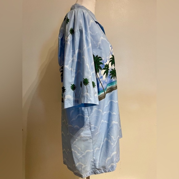 Pacific Legend Apparel Hawaiian Shirt L Button-Down Palm Tree Aloha Vacation - Picture 4 of 5